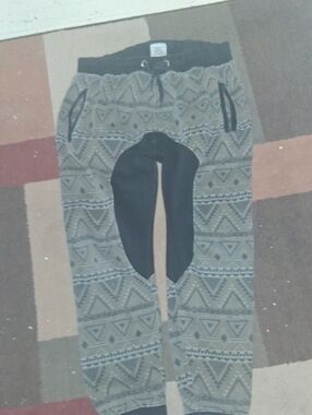 Mens Track 23 Olive Black Aztec Jogger Pants with Black Mid Panel Size Medium